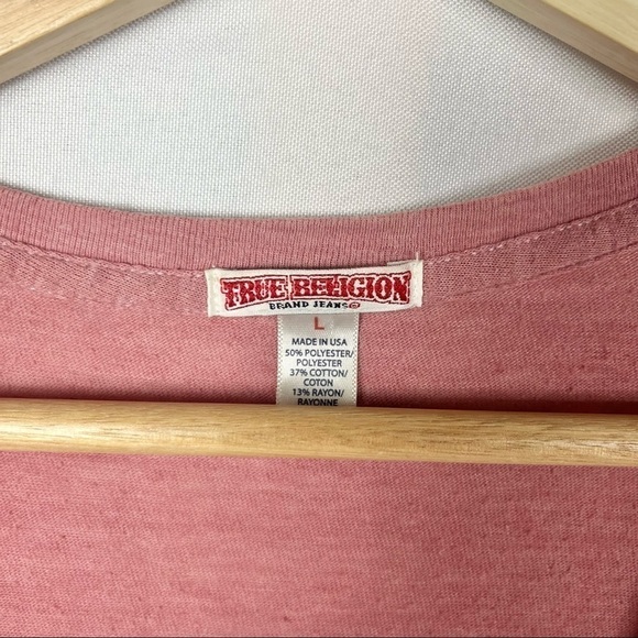 True Religion Y2K Logo V-Neck Short Sleeve T-Shirt L - Picture 5 of 6